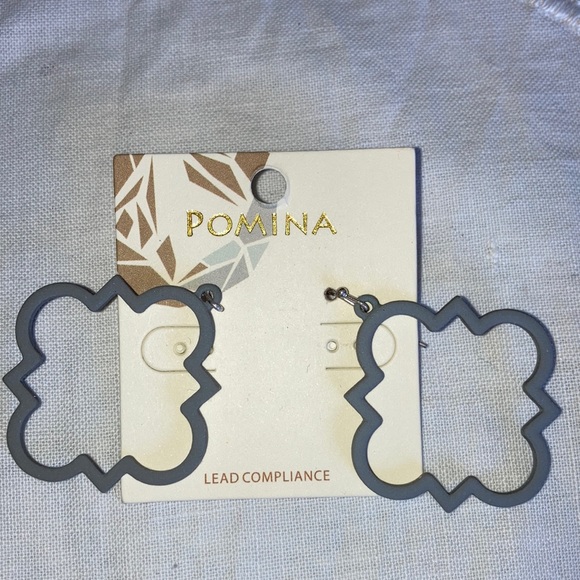 POMINA NWOT Lead compliant pierced gray earrings, $14 - Picture 1 of 3